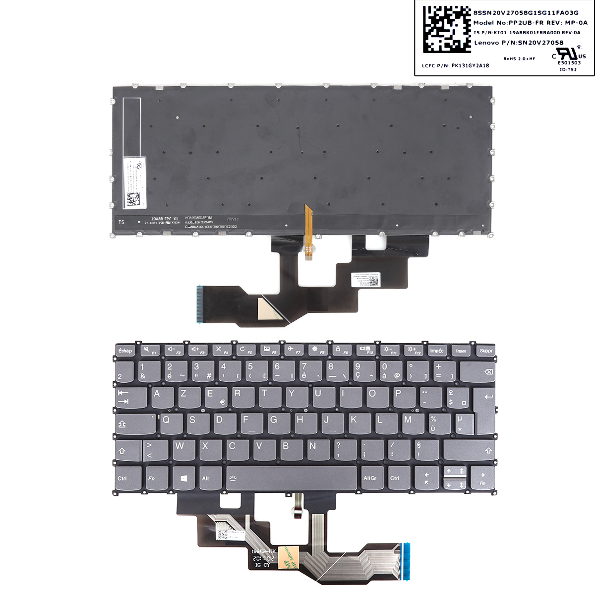 Picture of New Replacement Laptop Keyboard For Lenovo S540-13ARE/XXpro-13ARE 2020 GRAY(backlit WIN8) FR Layout